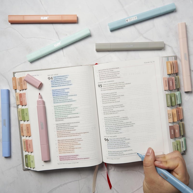 Believe - Aesthetic Bible Highlighters No Bleed Through Assorted Colors, Cute Highlighter Dual Tip For Journaling Supplies And School Accessories, Bible Highlighters And Pens No Bleed (COASTAL DREAM) - Image 3